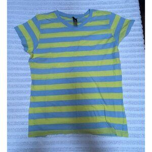Alternative Apparel Kids T-Shirt Short Sleeve Striped Cotton Top Size Large